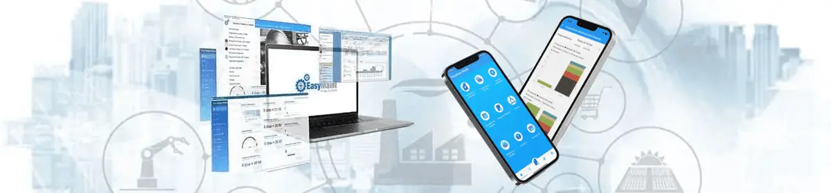 Banner promocional de EasyMaint: software de mantenimiento industrial móvil